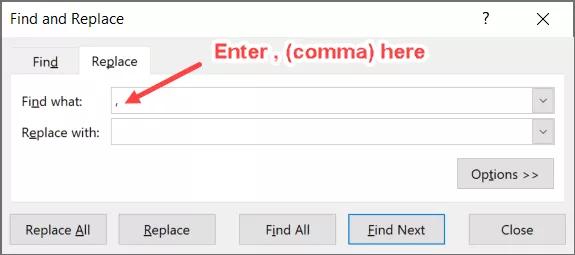 Tìm các kí tự muốn thay thế